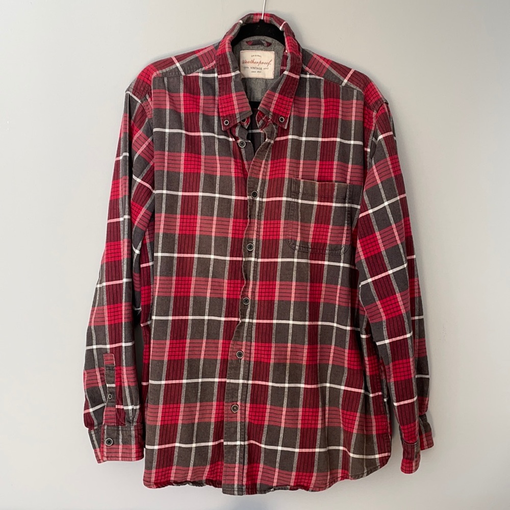 Weatherproof Button Down Plaid Shirt, Size XXL, Men’s
